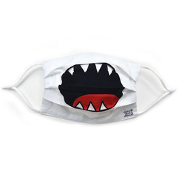 Deux Par Deux   3 Layer Cotton Face Mask - Shark - Kids & Adults