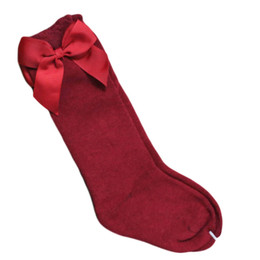 Be Girl Clothing                 Bow Happy Knee Socks - Cranberry Twist