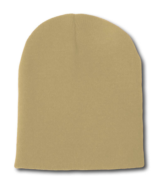 Blank Short Beanie Cap , Khaki