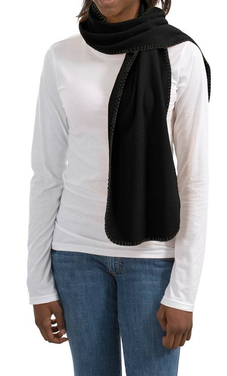 Port & Company Fleece Scarf With StitchIng (FS01) Black