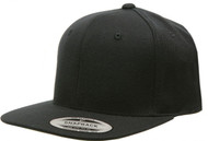 Yupoong Pro-Style Wool Blend Snap Back Blank Hat Baseball Cap 6098M - Black