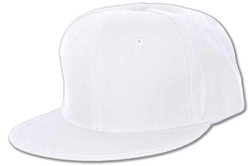 NEW PLAIN WHITE FLAT FITTED HAT CAP SIZE - 7