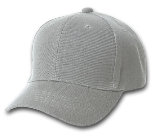 Plain Fitted Curve Bill Hat, Grey 7