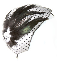 Ladies Classic 1920 Flappers Polka Dot Gem Side Headband