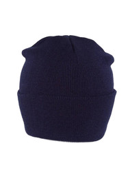 Long Knit Beanie Ski Cap Hat in Navy Blue