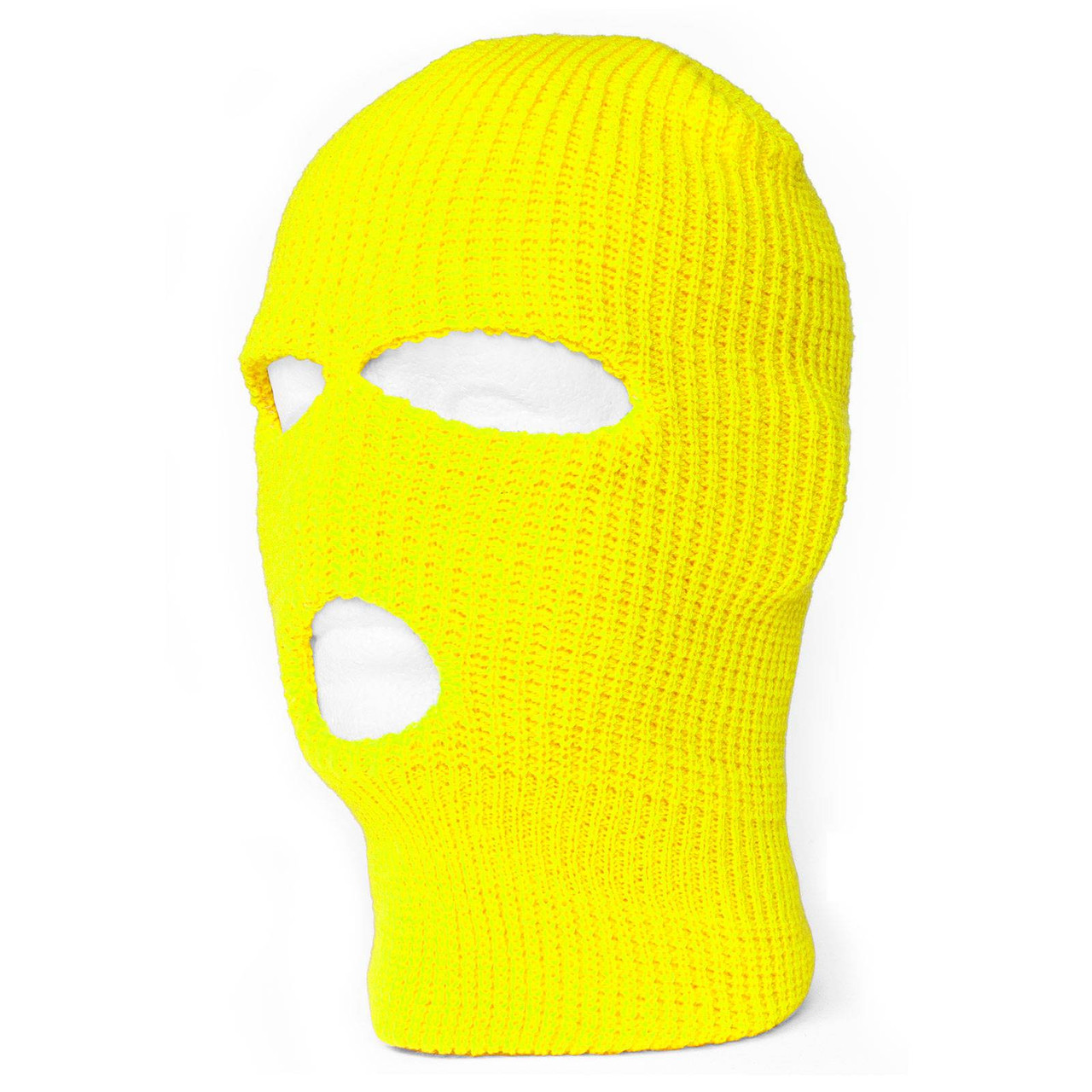 Top Headwear Three Hole Neon Colored Ski Mask - Yellow - Gravity Trading