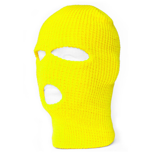 Top Headwear Three Hole Neon Colored Ski Mask - Yellow