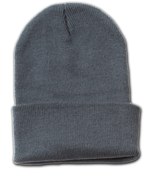 Blank Long Cuff Beanie - Heather Charcoal