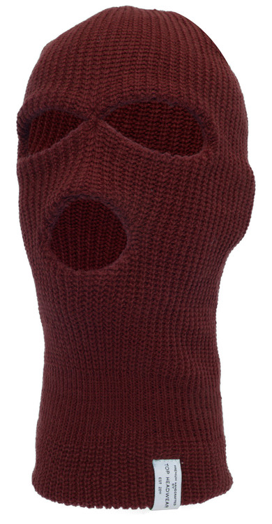 TopHeadwear's 3 Hole Face Ski Mask, Balaclava Burgundy