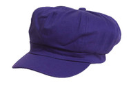 Cotton Elastic Newsboy Cap - Purple