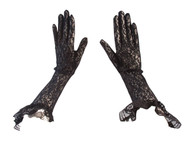 Gravity Threads Lace Opera Gloves, Black