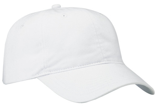 Brushed Twill Low Profile Cap, White