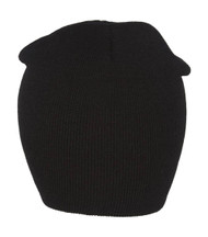 Short Knit Acrylic 8'' Winter Beanie, Black