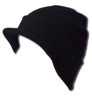 TopHeadwear Black Cuff Beanie Visor  Cap