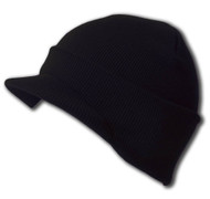 New Black Winter Beanie Visor, Black