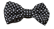 Pre-tied Bowtie - Med. White Polka Dots