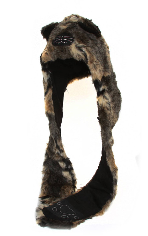 Critter Long Faux Fur Hood - Grey Fur