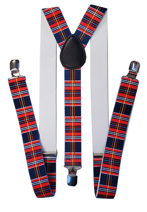 Men's Scottish Plaid Adjustable Suspenders