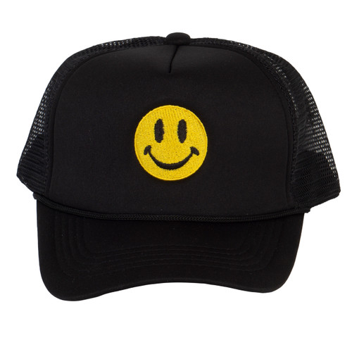 Gravity Threads Smile Face Embroidery Adjustable Trucker Hat