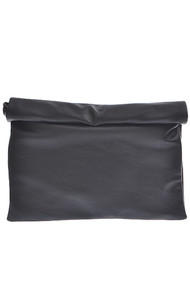 Womens Fashion Rolled Up Clutch Bag - Black