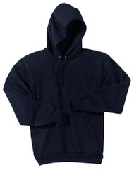 Men's Basic hooded pull over (Medium, Navy)