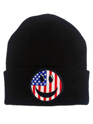Gravity Threads USA Smile Face Patch Cuffed Beanie