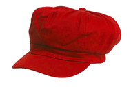 Cotton Elastic Newsboy Cap- Red
