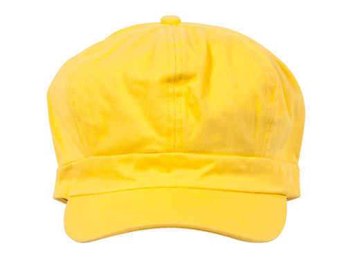 Cotton Elastic Newsboy Cap-Yellow