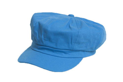 Cotton Elastic Newsboy Cap - Turquoise
