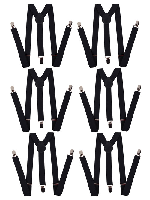 Gravity Threads Men's Adjustable Solid Suspenders - 6-Pack