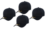 TopHeadwear Structured Adjustable Baseball Hat, Black 4 pack