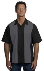 Port Authority Men's Retro Camp Shirt- Black Steel Grey