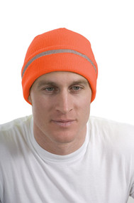 Safety Beanie Cap With Reflective Stripe