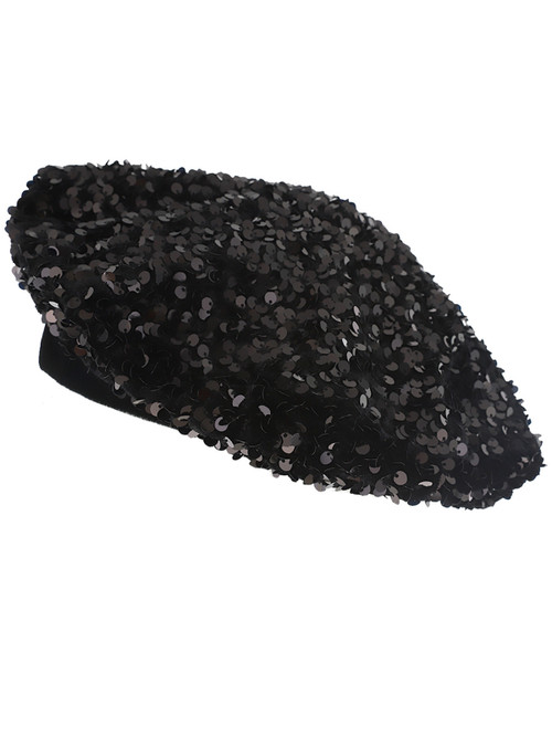 Top Headwear Sequin French Winter Fashion Beret