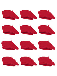 Top Headwear Adult Solid Color 12 Piece Wool French Bohemian Beret