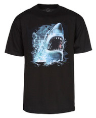 Men's Great White Shark Bite Custom T-Shirt - Black