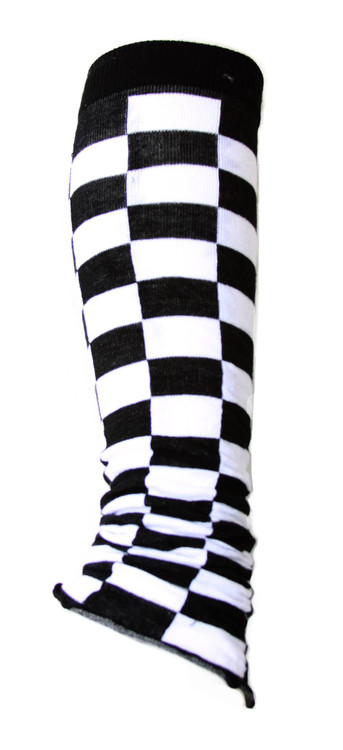 Women's Stretch Leg Warmer - Black and White Checker
