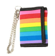 Rainbow Colored Wallet w/ Chain