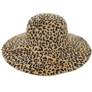 Top Headwear Fashion Leopard Print Belted Floppy Sun Hat