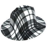 Top Headwear Fashion Felt Tartan Print Fedora Panama Hat