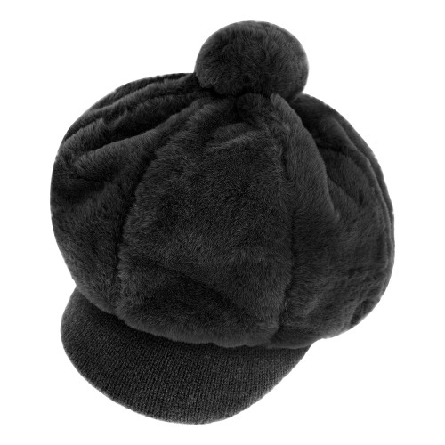 Top Headwear Winter Captain Pom Pom Newsboy Cap