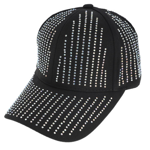 Top Headwear Bling Rhinestone Studded Cotton Baseball Cap