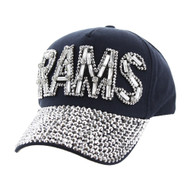Top Headwear Rams Rhinestone Gem Studded Baseball Cap
