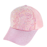 Top Headwear Fashion Rhinestone Glitter High Bun Ponytail Baseball Cap