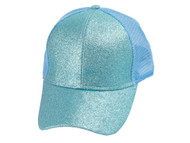 Top Headwear Fashion Glitter Mesh High Bun Ponytail Trucker Hat