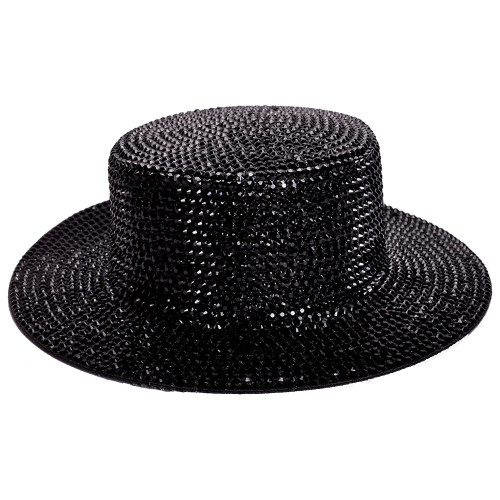 Top Headwear Rhinestone Panama Bling Hat - Women's Studded Wide Brim Fedora