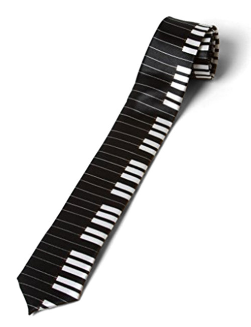 2" Black Keyboard Necktie