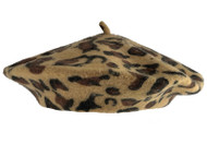 Top Headwear Animal Cheetah Leopard Print Wool Fashion Beret