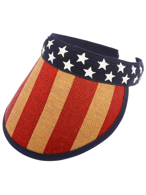 Top Headwear USA America Flag Star Vintage Visor