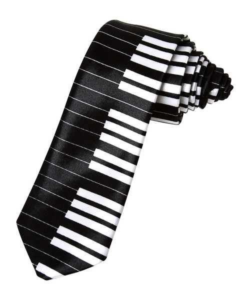 2' Trendy Skinny Tie  - Inverse Colored Piano